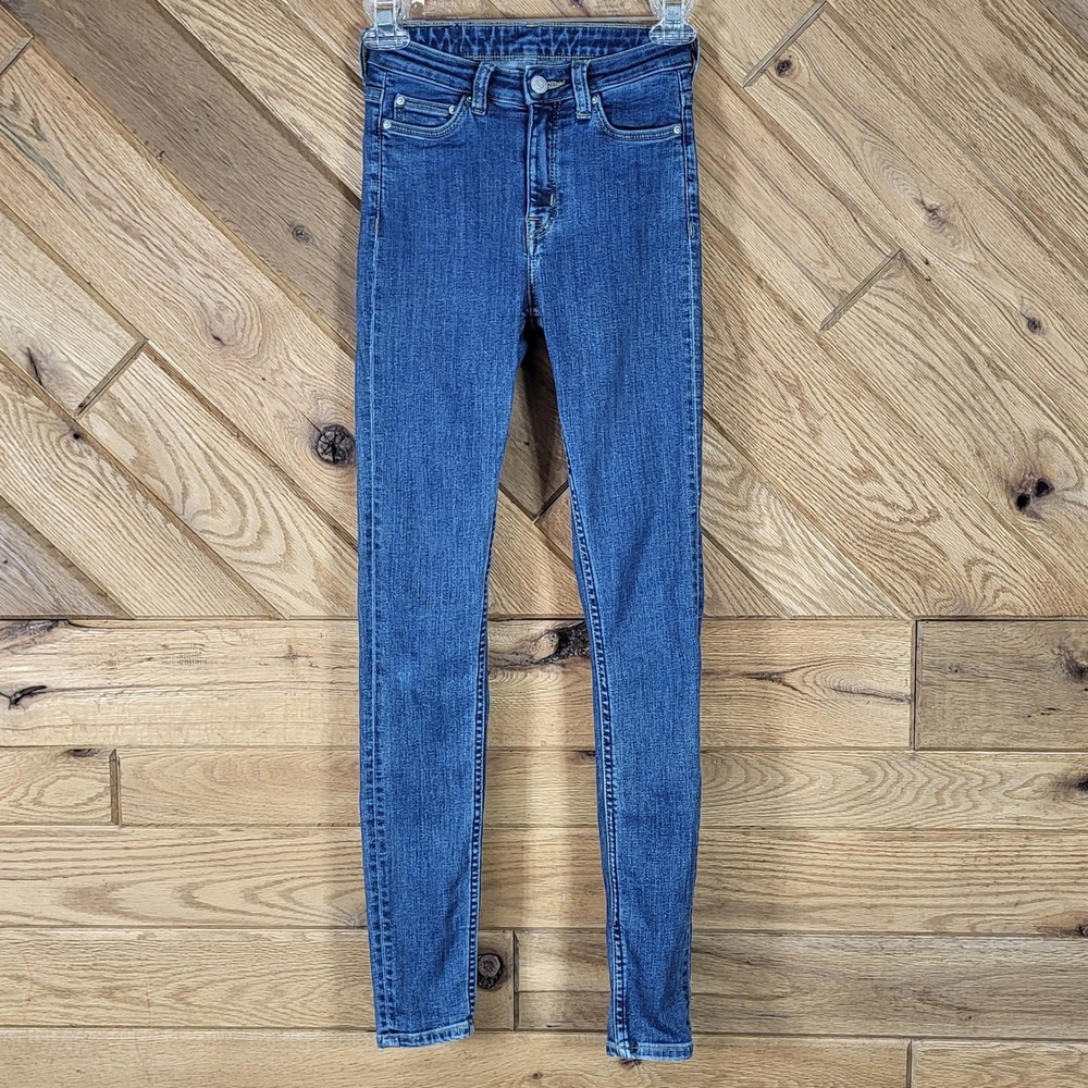 Weekday Body Mid Standard Jeans Womens 24x28 Skinny Pants Blue Denim
